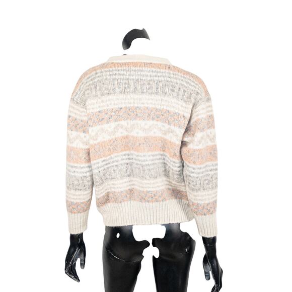 Hilda Ltd 100% Wool Cardigan Sweater Icelandic Fair Isle knit Medium - Picture 10 of 10